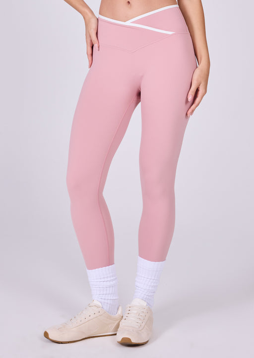 Women's Contrast Leggings 7/8 Dusty Pink