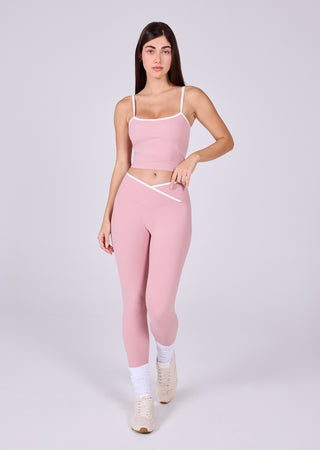 LC Leggings Women's Contrast Leggings 7/8 Dusty Pink