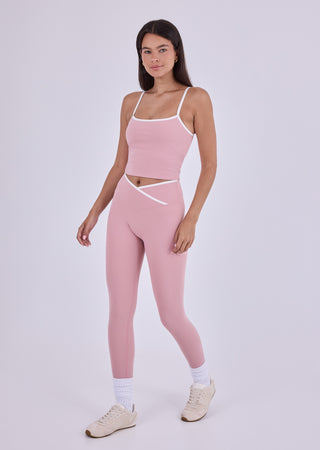 LC Leggings Women's Contrast Leggings 7/8 Dusty Pink