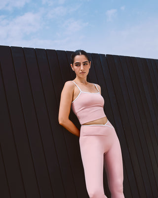 LC Leggings Women's Contrast Leggings 7/8 Dusty Pink