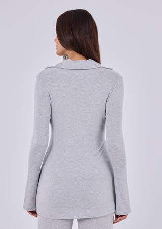 LC Long Sleeve Top Women's Longline Cardigan Grey Marl