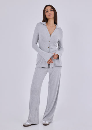 LC Long Sleeve Top Women's Longline Cardigan Grey Marl