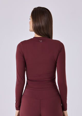 LC Long Sleeve Top Women's Skin Touch Long Sleeve Top Dark Burgundy