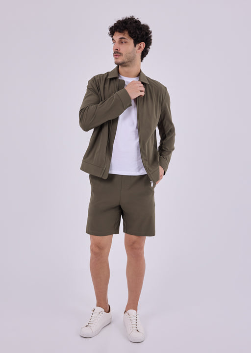 Men's Jacket & Relaxed Shorts 7'R Set Dark Olive