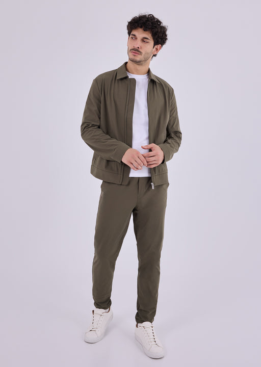 Men's Jacket & Tapered Pants 30'S Set Dark Olive