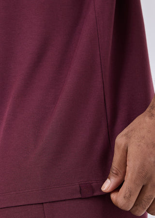 LC Men's Top & Pant Set Dark Burgundy