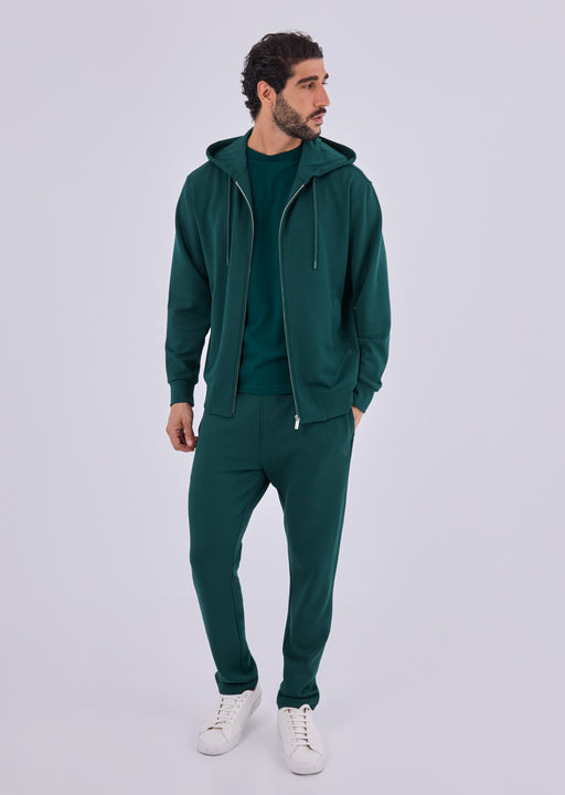 Men's Zip Up Hoodie & Straight Leg Pants Set Deep Teal