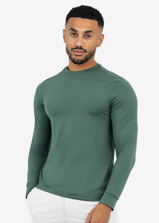 LC Mens Hybrid Active Long Sleeve Top Style Khaki Green