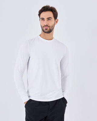 LC Mens Hybrid Active Long Sleeve Top White