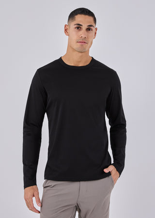 LC Mens Mercerised Long Sleeve Black