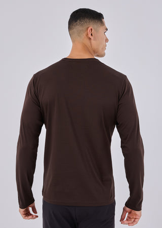 LC Mens Mercerised Long Sleeve Coffee