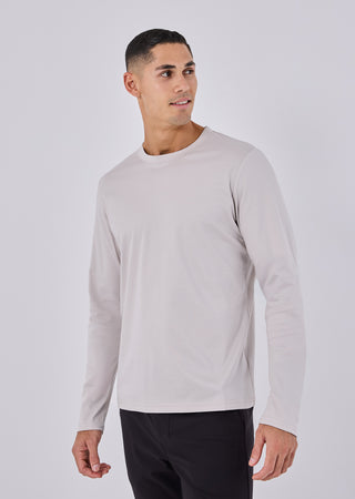 LC Mens Mercerised Long Sleeve Stone