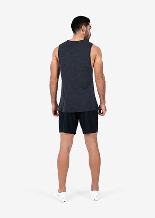 LC Mens Seamless Tank Black Melange