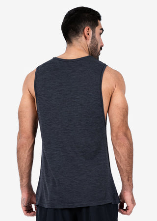 LC Mens Seamless Tank Black Melange