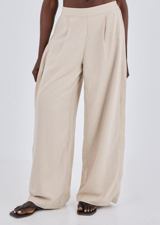 LC Pant Women Linen Relaxed Pant Light Beige