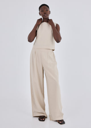 LC Pant Women Linen Relaxed Pant Light Beige