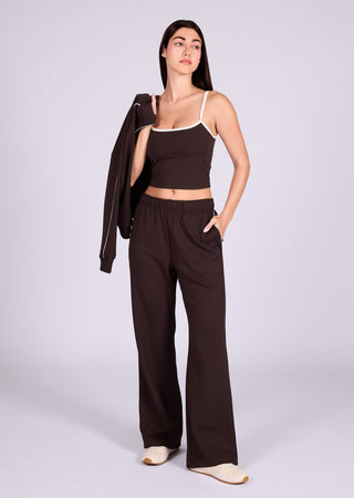 LC Pants Women's Contrast Pants Dark Cocoa
