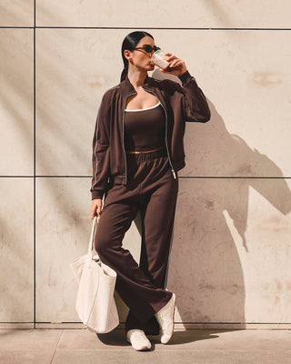 LC Pants Women's Contrast Pants Dark Cocoa