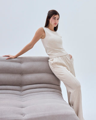 LC Pants Women's Straight Leg Pants Oatmeal Heather