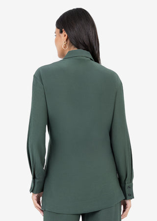 LC Plisse Side Tie Jacket Ivy Green