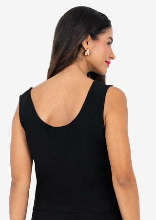 LC Plisse Tank Black