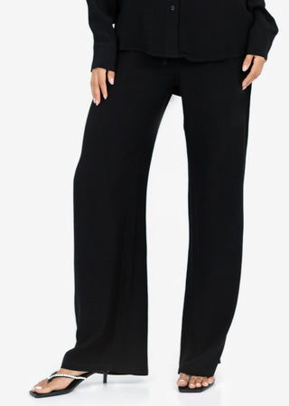 LC Plisse Wide Leg Pant Black