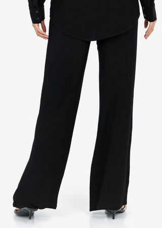 LC Plisse Wide Leg Pant Black