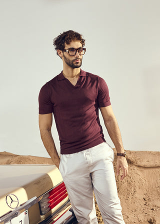 LC Polo Men's Polo Purple Fig