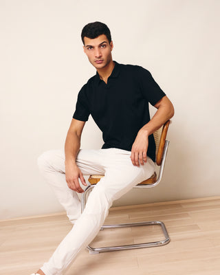 LC Polo Tops Men's Open Polo Black