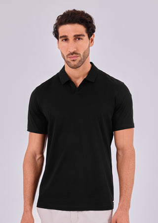 LC Polo Tops Men's Open Polo Black
