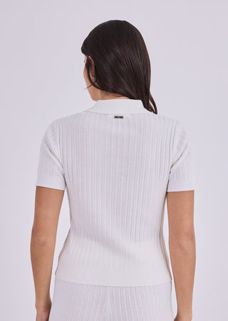 LC Polo Women's Silk Touch Knit Polo Cream