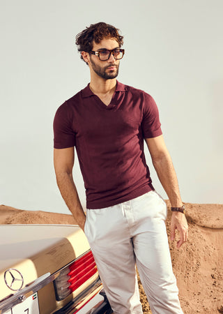 LC Polos Men's Polo Purple Fig