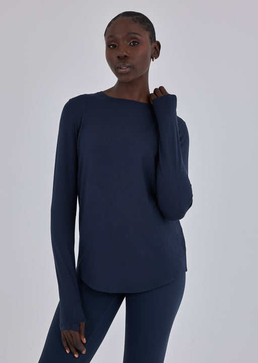 Women’s Relaxed Long-Sleeve Top Dark Navy