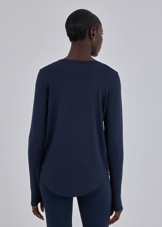 LC Relaxed Long Sleeve Women’s Aloe Relaxed Long Sleeve Top Dark Navy