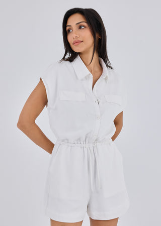 LC Romper Women Linen Romper Ivory