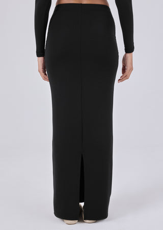 LC Ruched Maxi Skirt Effortless Ruched Maxi Skirt Black