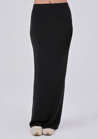 LC Ruched Maxi Skirt Effortless Ruched Maxi Skirt Black