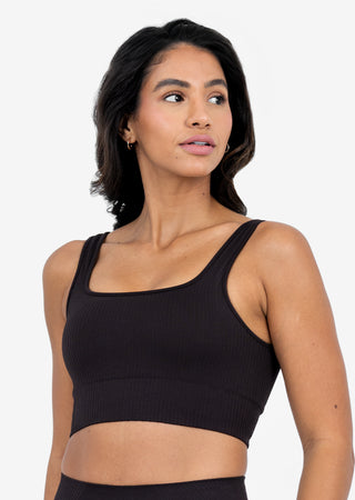 LC Seamless Rib Bra Dark Cocoa