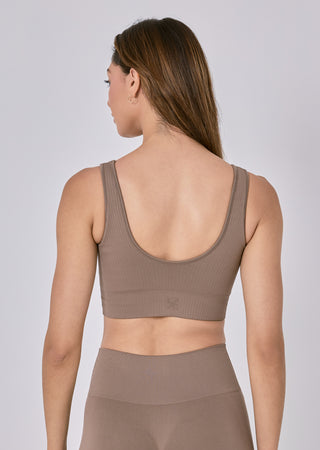 LC Seamless Rib Bra Walnut