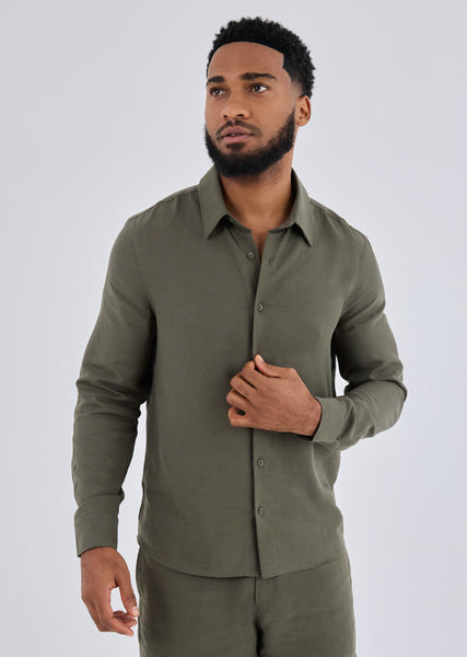 olive green dress shirt mens Men's Long Sleeve Khaki – LC Print:Indigo 23771 Black Sequin Strapless nyla_filter_size_36 (US 6)