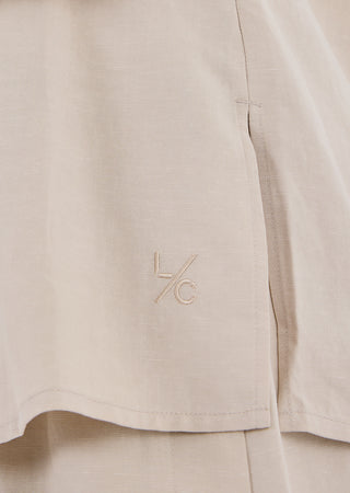 LC Shirt Women Linen Long Sleeve Shirt Light Beige