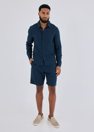 LC Short Men Linen Short Dark Navy
