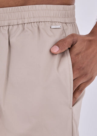 LC Short Men's Poplin Cotton Shorts Vintage Khaki