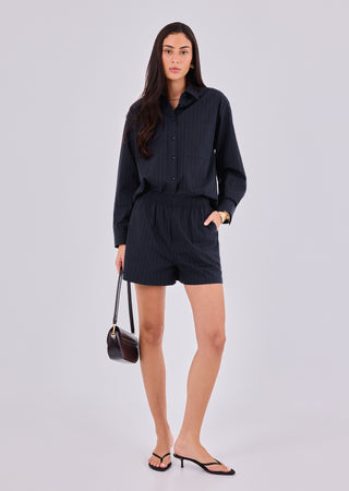 LC Shorts Women's Pinstripe Shorts Navy