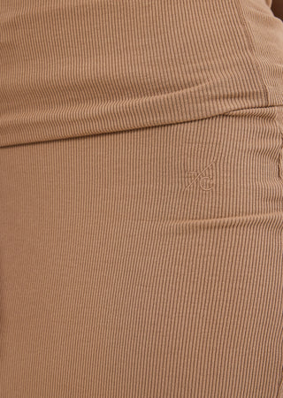 LC Skirt Women's Fold Waist Skirt Camel