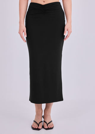 LC Skirts Women's Ruched Front Skirt Black