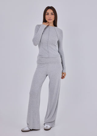 LC Slash Neck Top Women's Slash Neck Top Grey Marl