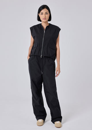 LC Sleeveless Bomber Jacket Womens Ripstop Sleeveless Bomber Jacket Black