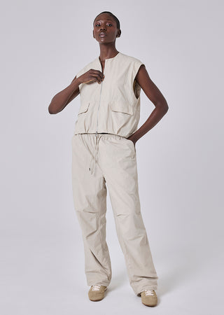 LC Sleeveless Bomber Jacket Womens Ripstop Sleeveless Bomber Jacket Stone