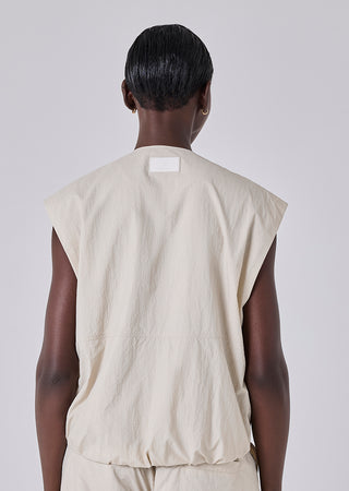 LC Sleeveless Bomber Jacket Womens Ripstop Sleeveless Bomber Jacket Stone